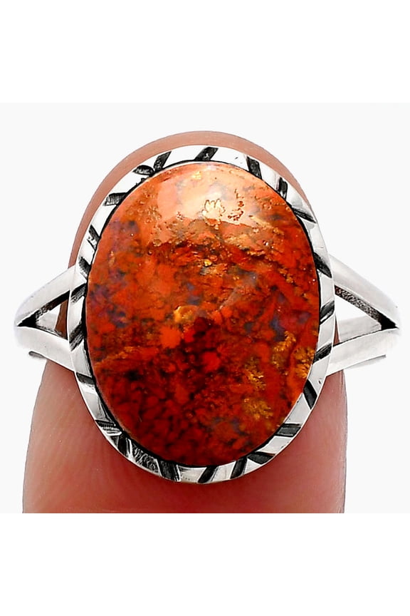 Natural Rare Cady Mountain Agate 925 Sterling Silver Ring s.9.5 Jewelry R-1074 SDR230758