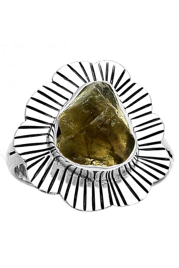 Natural Rare Kornerupine Rough 925 Sterling Silver Ring s.7.5 Jewelry R-1086 SDR175619