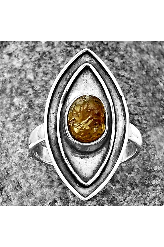 Natural Rare Kornerupine Rough 925 Sterling Silver Ring s.7.5 Jewelry R-1391 SDR209919