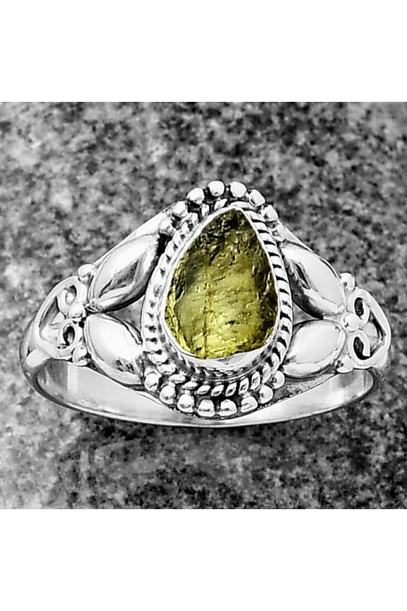 Natural Rare Kornerupine Rough 925 Sterling Silver Ring s.8.5 Jewelry R-1286 SDR210875