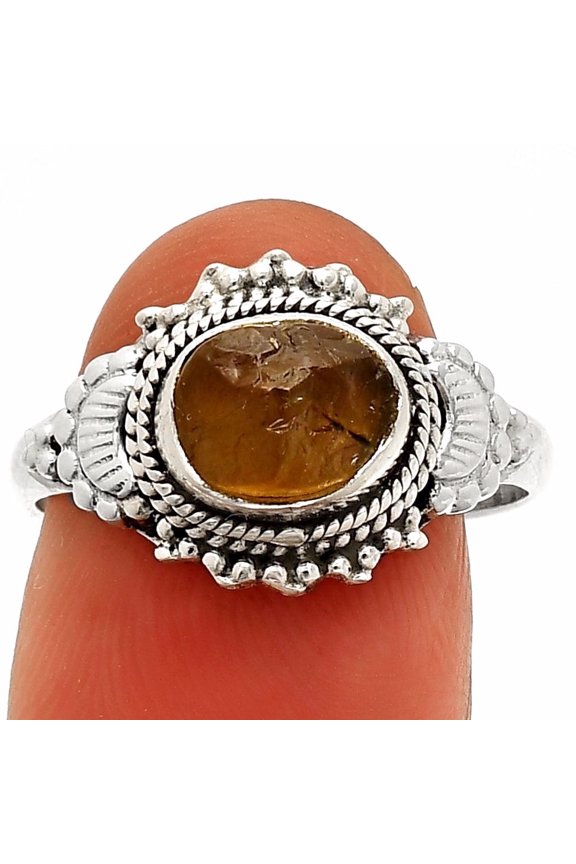 Natural Kornerupine Rough 925 Sterling Silver Ring s.8.5 Jewelry R-1291 SDR232469
