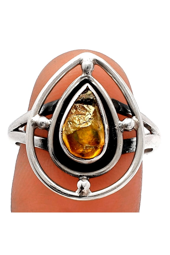 Natural Rare Kornerupine Rough 925 Sterling Silver Ring s.8.5 Jewelry R-1446 SDR227501