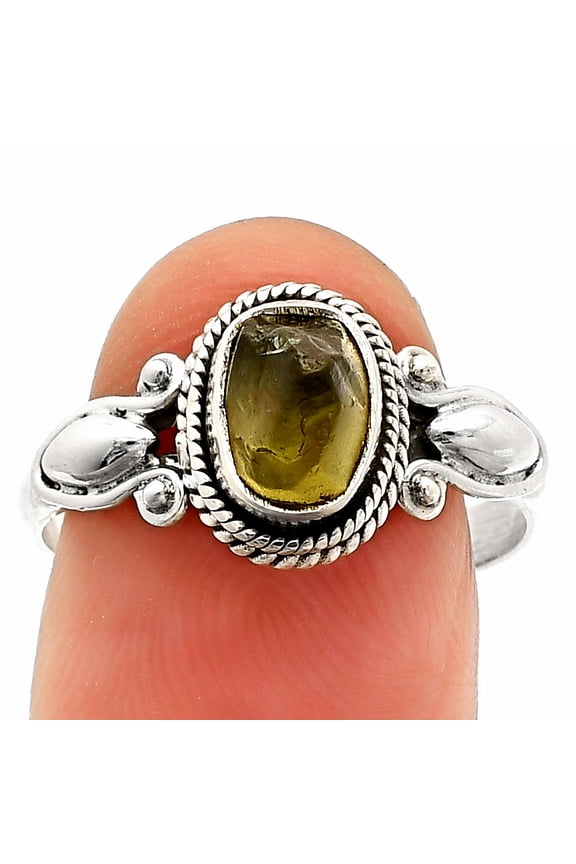 Natural Rare Kornerupine Rough 925 Sterling Silver Ring s.9 Jewelry R-1345 SDR232311