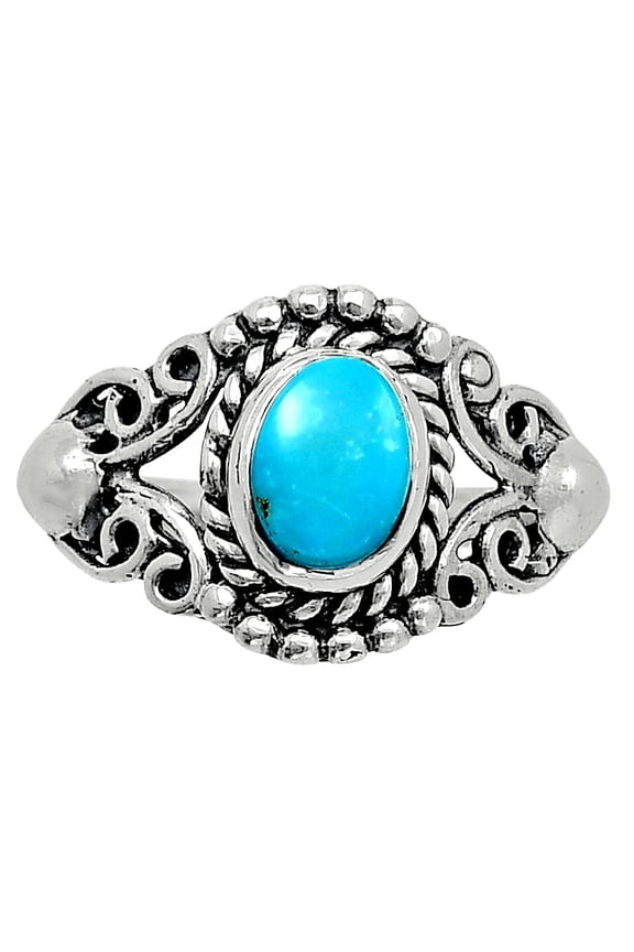 Natural Rare Turquoise Nevada Aztec Mt 925 Silver Ring s.6 Jewelry R-1358 SDR247818