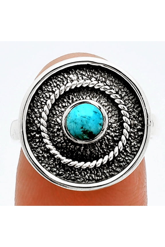 Natural Rare Turquoise Nevada Aztec Mt 925 Silver Ring s.7.5 Jewelry R-1439 SDR244357