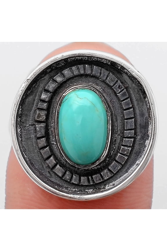 Natural Rare Turquoise Nevada Aztec Mt 925 Silver Ring s.7 Jewelry R-1080 SDR245630
