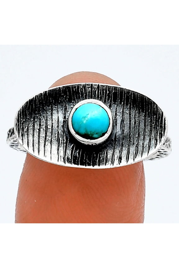 Natural Rare Turquoise Nevada Aztec Mt 925 Silver Ring s.8.5 Jewelry R-1573 SDR244226