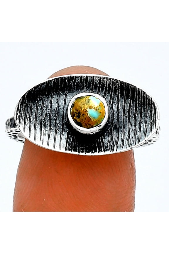 Natural Rare Turquoise Nevada Aztec Mt 925 Silver Ring s.8.5 Jewelry R-1573 SDR244250