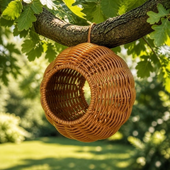 Natural Rattan Bird Nest for Parrots, Chew-Proof and Durable Hanging Hideaway, Promotes Nesting Instincts, Ideal for Year-Round Use in Bird Cages