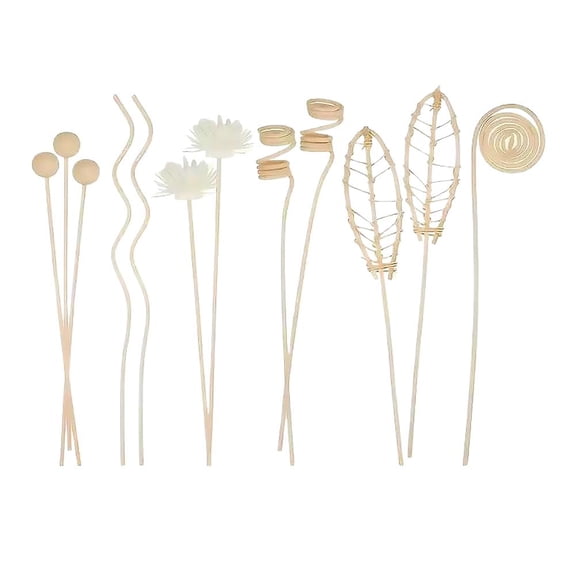 Natural Rattan Diffuser Reeds, Handmade Indonesian Reed Sticks for Home Fragrance, Flameless Essential Oil Diffuser Set