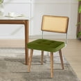 thumbnail image 1 of Natural Rattan Dining Chair, Modern Boho Kitchen Chair withWood Back & Legs, Upholstered Seat,PU Upholstered Kitchen Chairs with Tall Cane Backrest and Strong Wood Legs Ideal for Kitchen or Din, 1 of 8