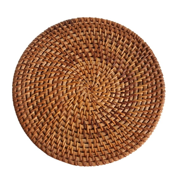 Natural Rattan Round Placemats - Handwoven Heat-Resistant Trivets For Plates And Kitchen Cup Protection, Eco-Friendly Table Decor For Daily Dining