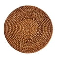 thumbnail image 1 of Natural Rattan Round Placemats - Handwoven Heat-Resistant Trivets for Plates and Kitchen Cup Protection, 1 of 6