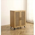thumbnail image 1 of Natural Rattan Shoe Cabinet Storage Box Rattan Mesh Double-Door Shoe Cabinet Handmade Rattan Organizer, 1 of 5