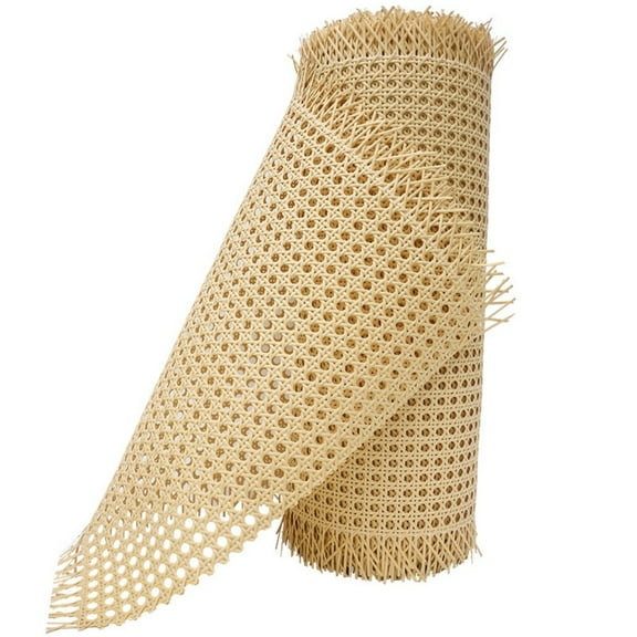 Natural Rattan Webbing Roll, 17.7'' Width x 39.3" Length Rattan Cane Webbing Roll for Caning Projects Woven Open Mesh Cane DIY Caning Furniture Decor Chair Cabinet Ceiling Door