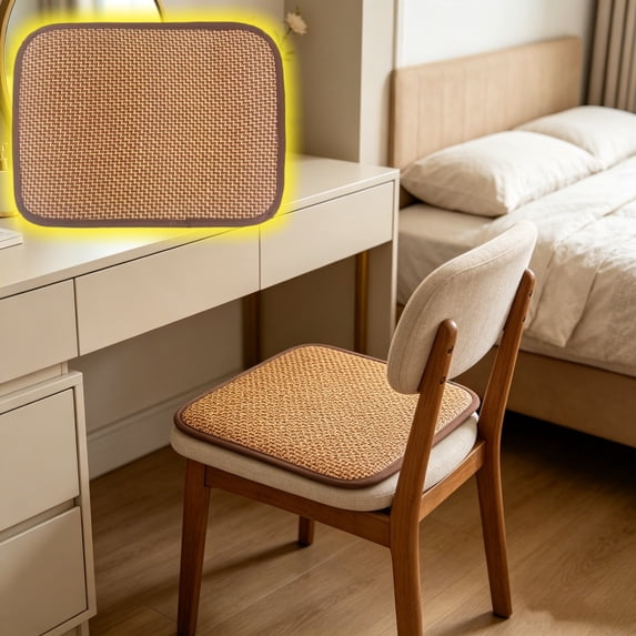 Natural Rattan Woven Seat Cushion Chair Pad for Indoor Summer Use