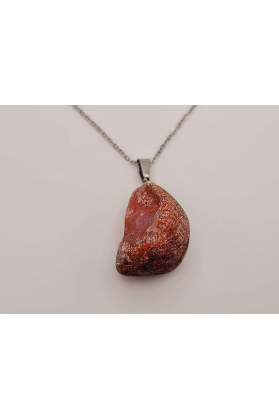 Natural Raw Carnelian Pendant Necklace