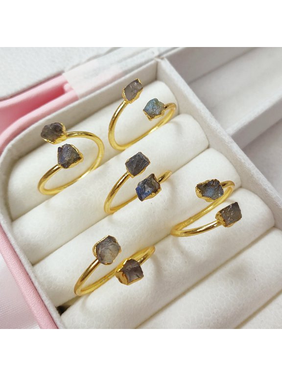 Natural Raw Labradorite Statement Ring, Adjustable Ring, Blue Fire Labradorite Ring, Ring for Women, Gift For Her, Wedding Gift