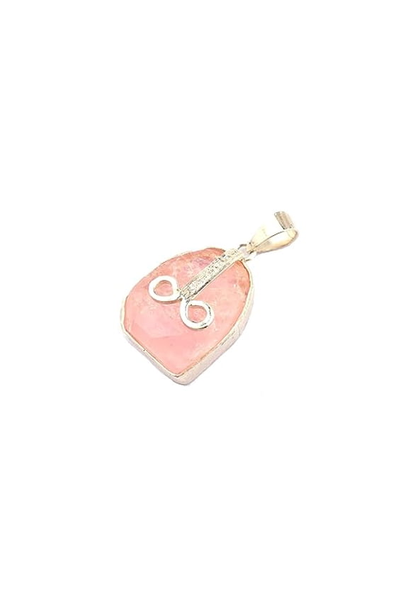 Natural Raw Pink Morganite Pendant Necklace In 925 Sterling Silver, Rough Pendant, Birthstone Pendant, Handmade Pendant, Gemstone Pendant, Gift For Her
