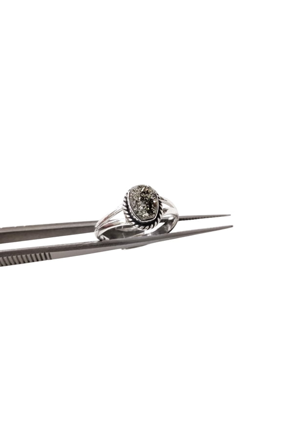 Natural Raw Pyrite Ring, Pyrite Gemstone Ring, Money Catching Power Ring, Adjustable Tiny Ring, Toe Ring, 925 Sterling Silver, Womens Boho Ring, Christmas, Thanksgiving, Handmade Statement Jewelry