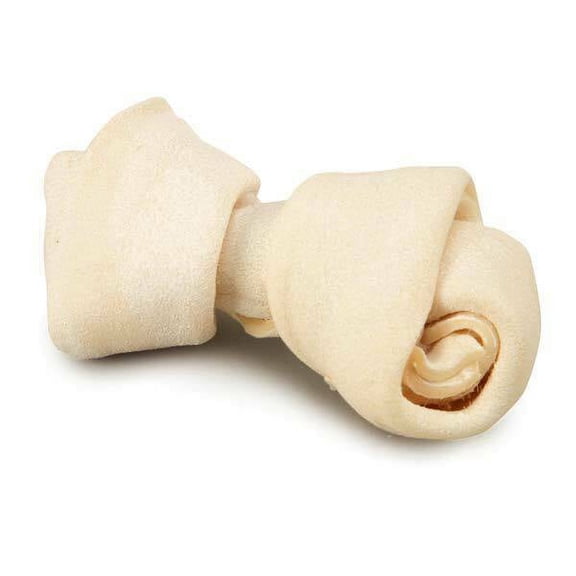 Natural Rawhide Dog Bones Dental Treats Long Lasting Knotted Beef Chews 8" - 9" (1 bone)