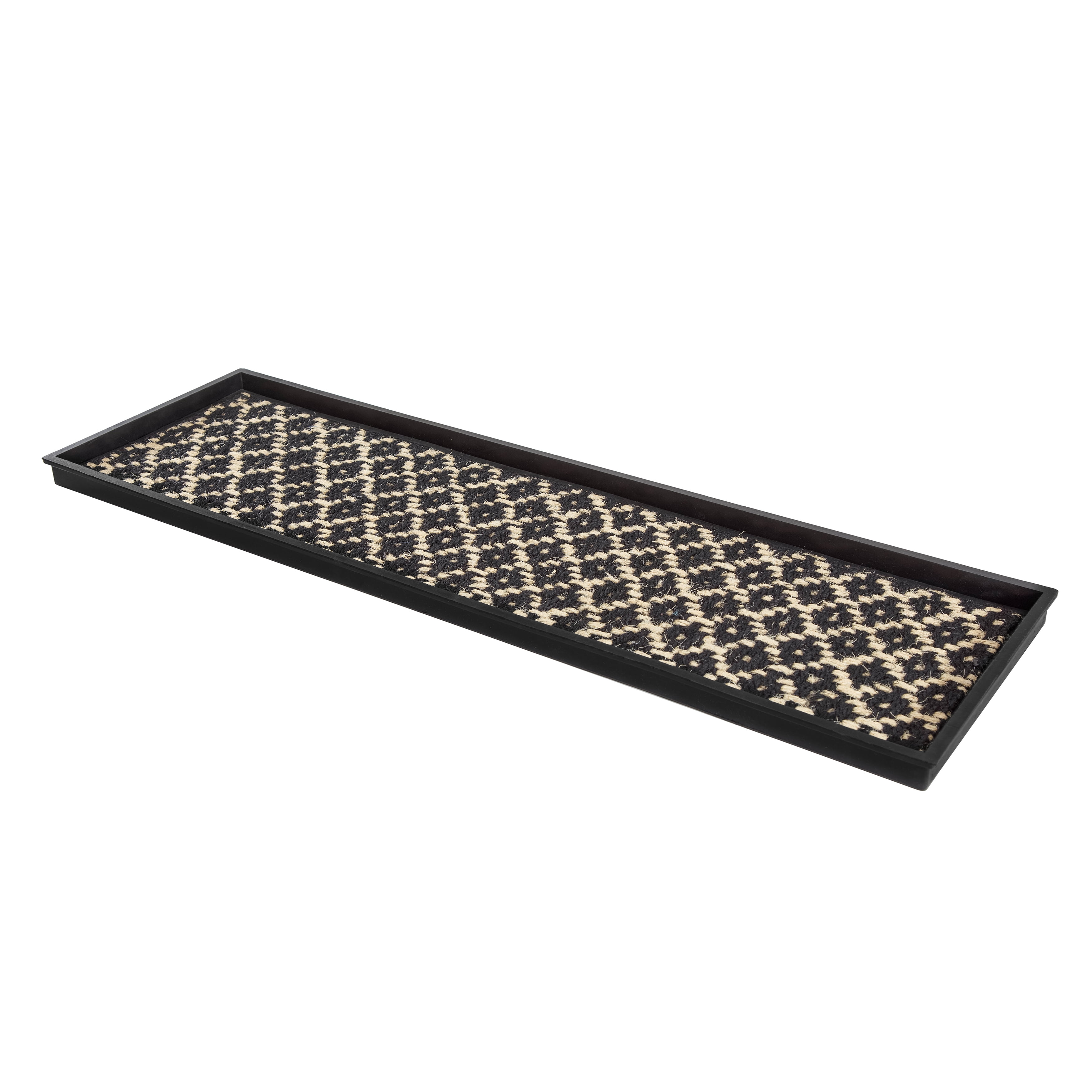 Natural & Recycled Rubber Boot Tray with Black & Ivory Coir Insert