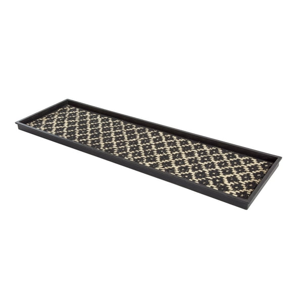Natural & Recycled Rubber Boot Tray with Black & Ivory Coir Insert