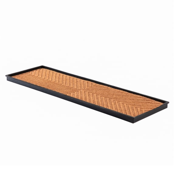 Natural & Recycled Rubber Boot Tray with Cross Embossed Coir Insert