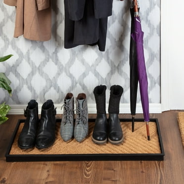 Natural & Recycled Rubber Boot Tray with Cross Embossed Coir Insert