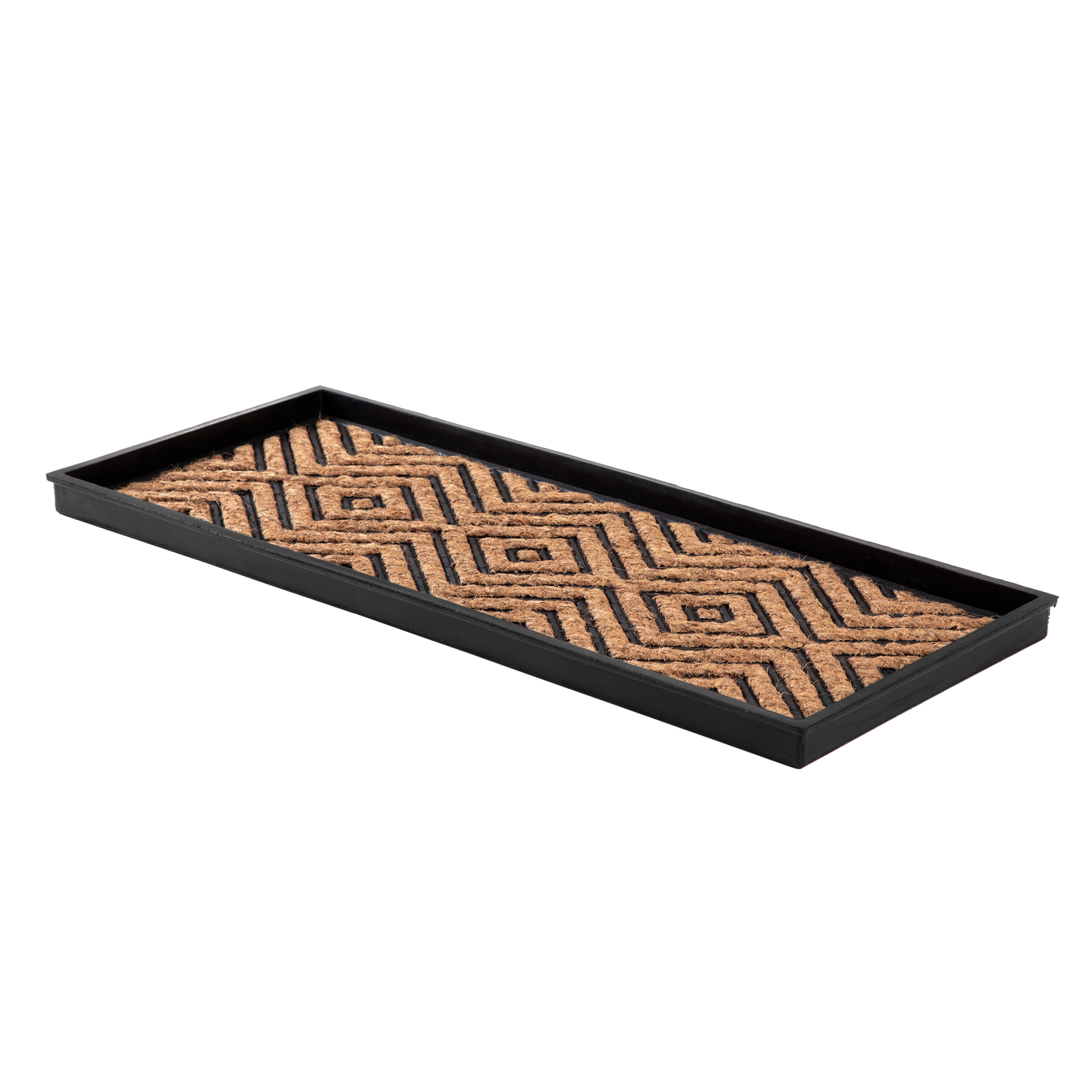 Natural & Recycled Rubber Boot Tray with Diamond Coir and Rubber Insert