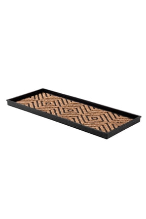 Natural & Recycled Rubber Boot Tray with Diamond Coir and Rubber Insert