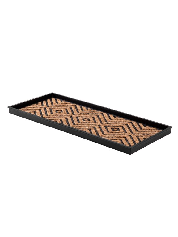 Natural & Recycled Rubber Boot Tray with Diamond Coir and Rubber Insert