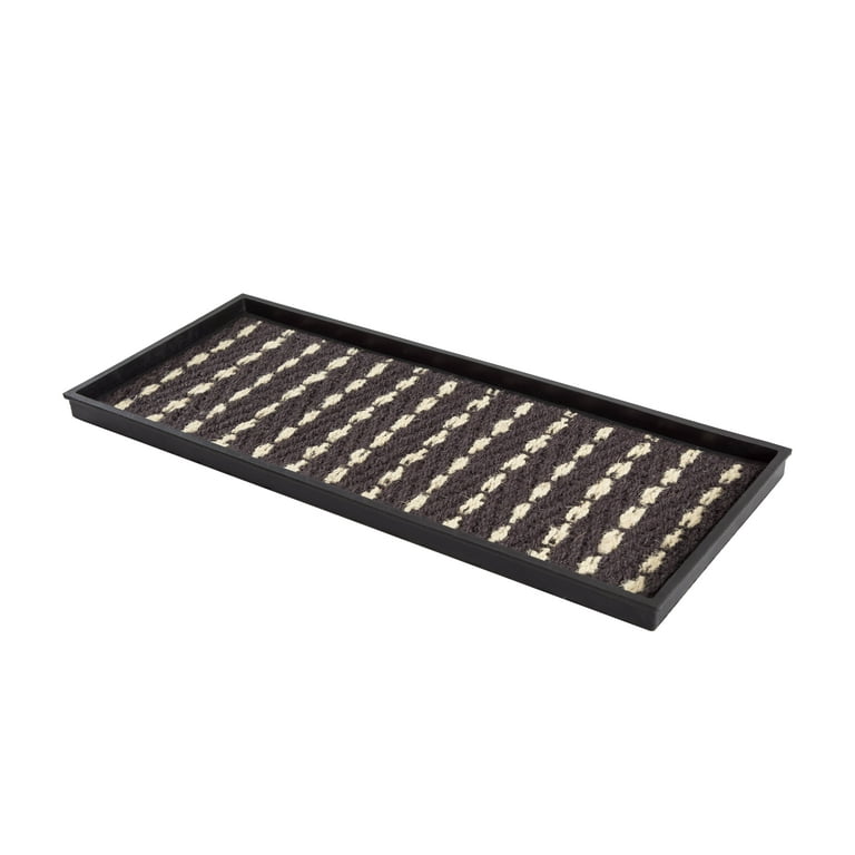 Anji Mountain Natural & Recycled Rubber Boot Tray with Gray & Ivory Coir Insert