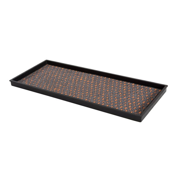 Natural & Recycled Rubber Boot Tray with Gray & Orange Coir Insert