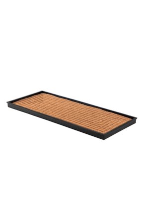 Natural & Recycled Rubber Boot Tray with Rectangle Embossed Coir Insert