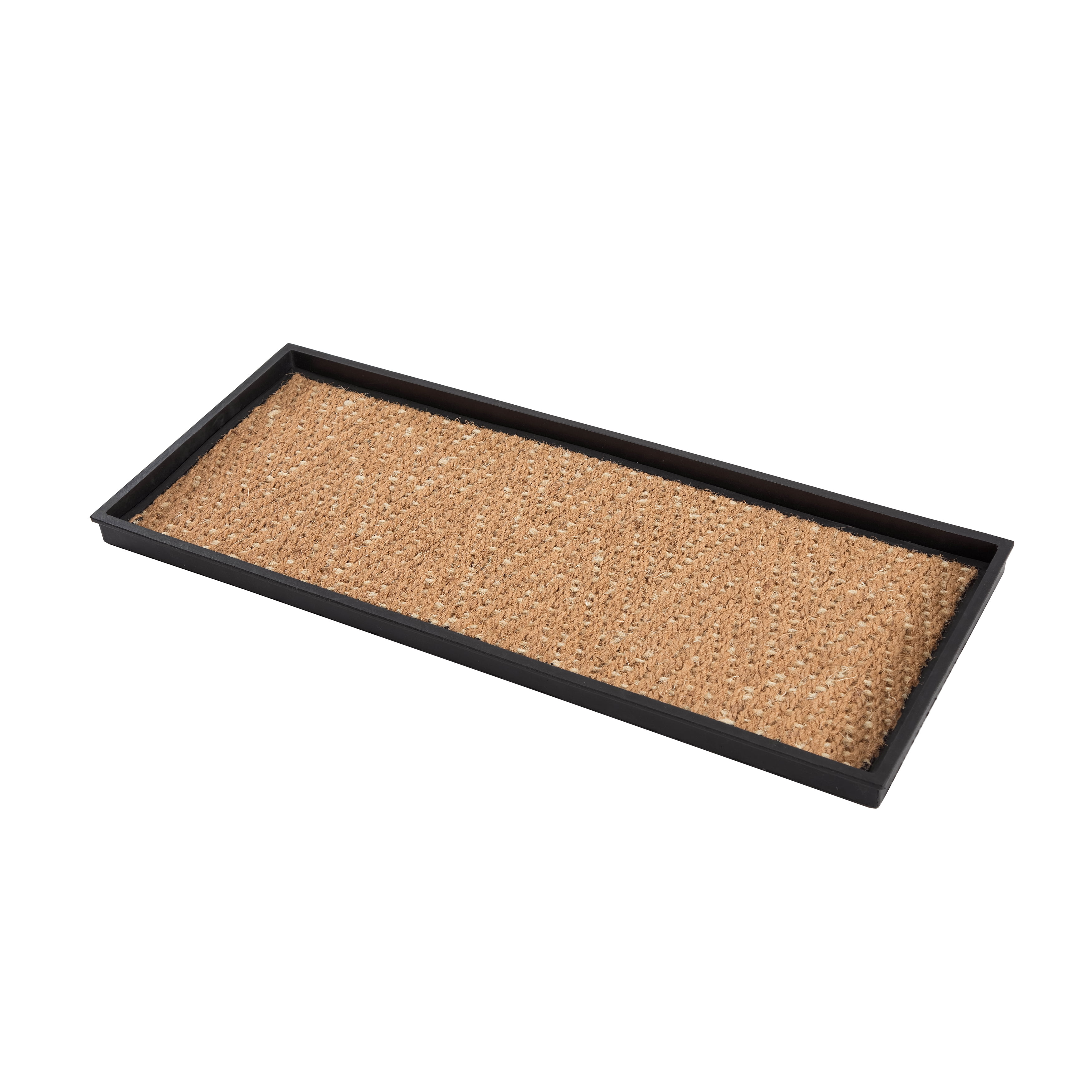 Natural & Recycled Rubber Boot Tray with Tan & Khaki Coir Insert