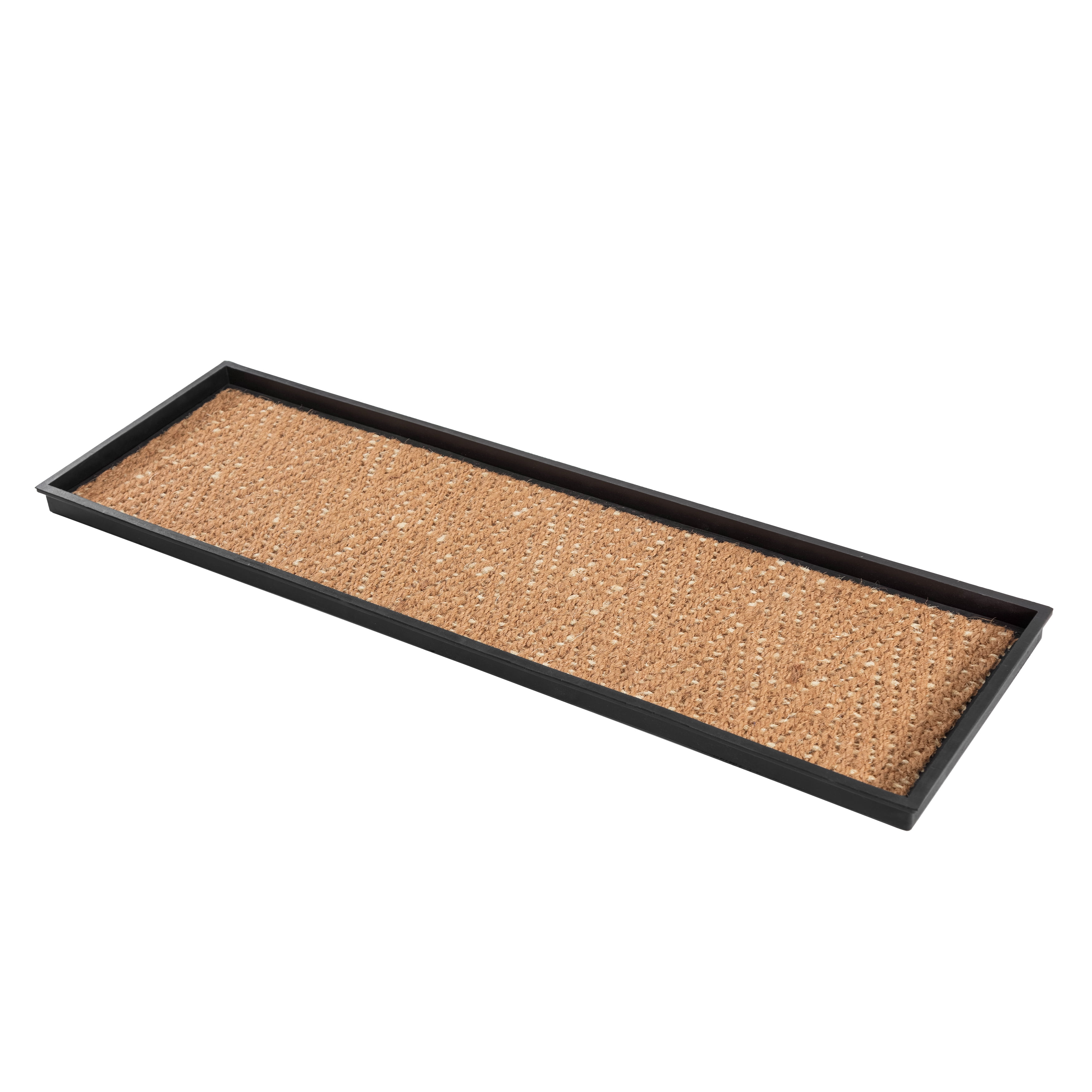 Natural & Recycled Rubber Boot Tray with Tan & Khaki Coir Insert