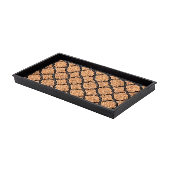 Natural & Recycled Rubber Boot Tray with Trellis Coir and Rubber Insert
