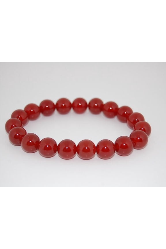 Natural Red Agate 8mm round Shape smooth Cut Beads Stretchable Bracelet for Men & Women.