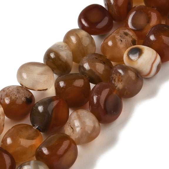 Natural Red Agate Beads Strands Dyed Heated Tumbled Stone 8.5~11.5x8~11x8~10mm Hole: 1.1mm 36~42pcs/strand 15.55~15.94''(39.5~40.5cm)