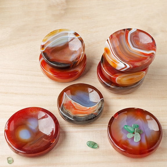 Natural Red Agate Demagnetizing Bowl Display Decorations Home Office Desk Decoration 50~60mm