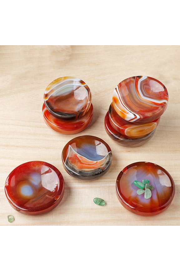 Natural Red Agate Demagnetizing Bowl Display Decorations Home Office Desk Decoration 50~60mm
