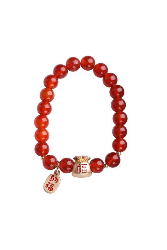 Natural Red Agate Light Luxury New Chinese Style Buddhist Beads