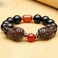 thumbnail image 1 of Natural Red Agate Scripture Barrel Beads Yellow Tiger's Eye Pi Xiu Bracelet, 1 of 2