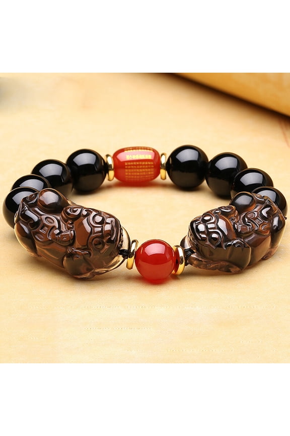 Natural Red Agate Scripture Barrel Beads Yellow Tiger's Eye Pi Xiu Bracelet