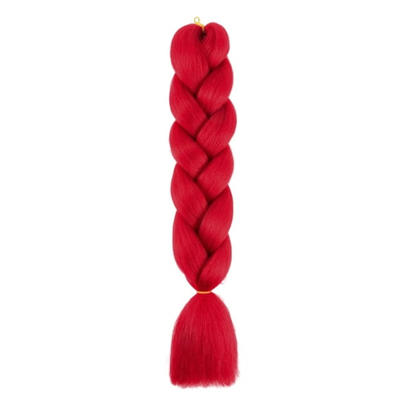 Natural Red Braiding Hair Extensions High Temperature Fiber Jumbo Braiding Hair Extensions One Pack Black Braiding Hair(1pc-24 Inch)