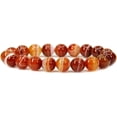 thumbnail image 1 of Natural Red Dream Agate Genuine Semi Precious Gemstones Healing 10mm Beaded Stretch Bracelet 7" Unisex, 1 of 3