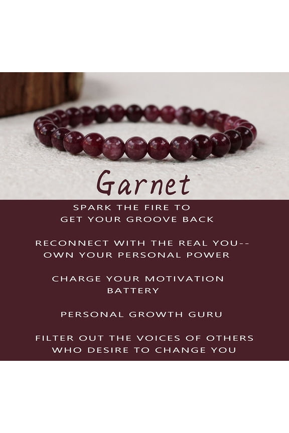 Natural Red Garnet Blessing Bracelet - Genuine Red Gemstone Beaded Bracelet for Protection & Positive Energy