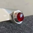 thumbnail image 1 of Natural Red Garnet Gemstone Mens ring, 1 of 2