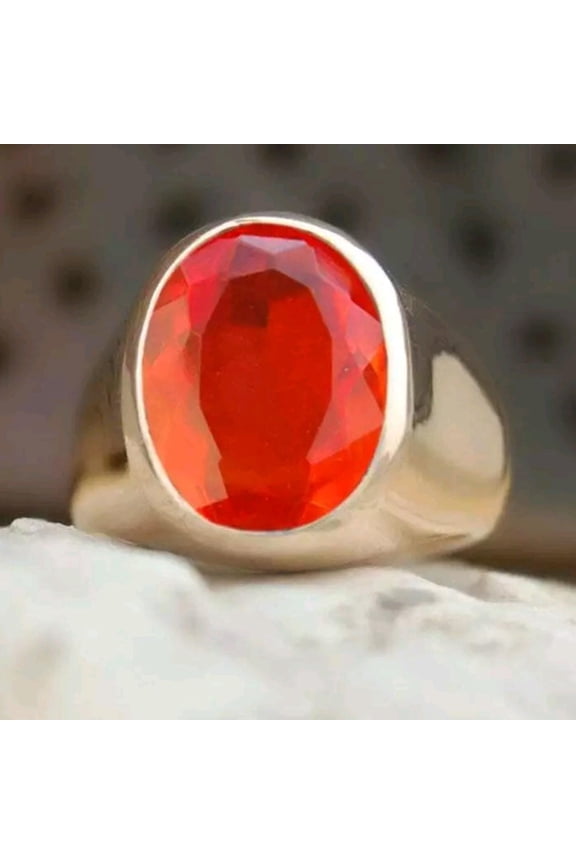 Natural Red Garnet Ring, 925 Pure Silver Ring, Men's Signet Ring, Oval Cut Gemstone Ring, Rose Gold Band Ring, Red Gemstone, Gift For Him***